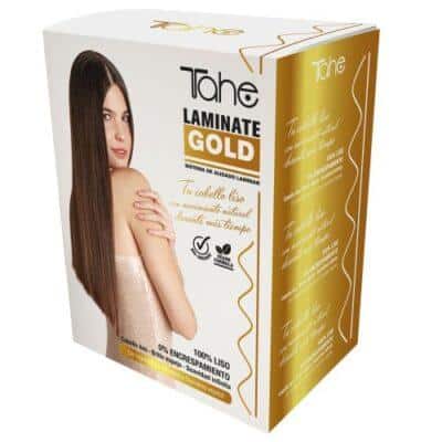 LAMINATE GOLD PACK Zestaw do pielegnacji włosów po zabiegu laminacji (Szampon 300 ml + Maska 300 ml + Krem do stylizacji 100 ml)